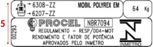 Placa de identificação de motor WEG